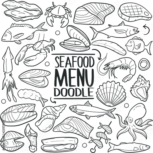 Seafood Menu Animals