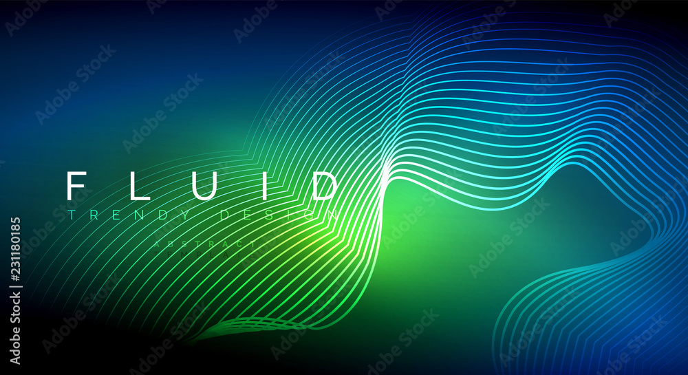 Digital flowing wave particles abstract background