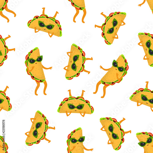 pattern with cartoon tacos
