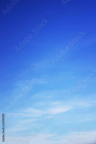 Canvas Print Blue sky background and white clouds soft focus, and copy space