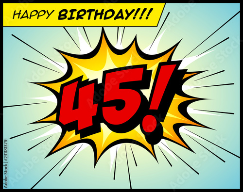 Happy Birthday postcard, in a vintage style comic book bubble sound effect - Vector EPS10.