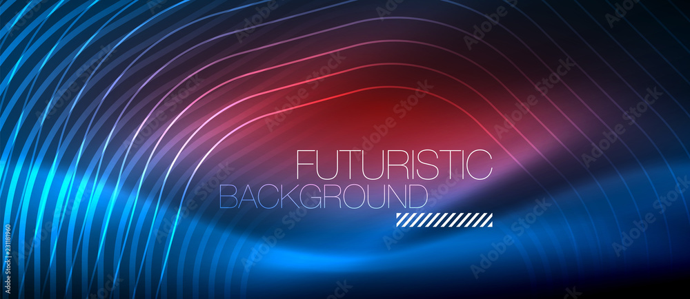 Neon blue glowing lines, magic energy space light concept, abstract background wallpaper design Neon blue glowing lines, magic energy space light concept, abstract background wallpaper design