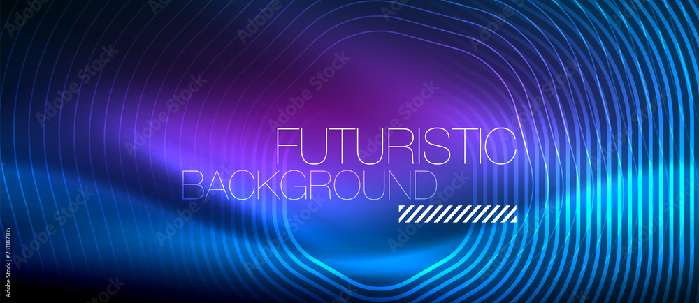 Neon blue glowing lines, magic energy space light concept, abstract background wallpaper design Neon blue glowing lines, magic energy space light concept, abstract background wallpaper design