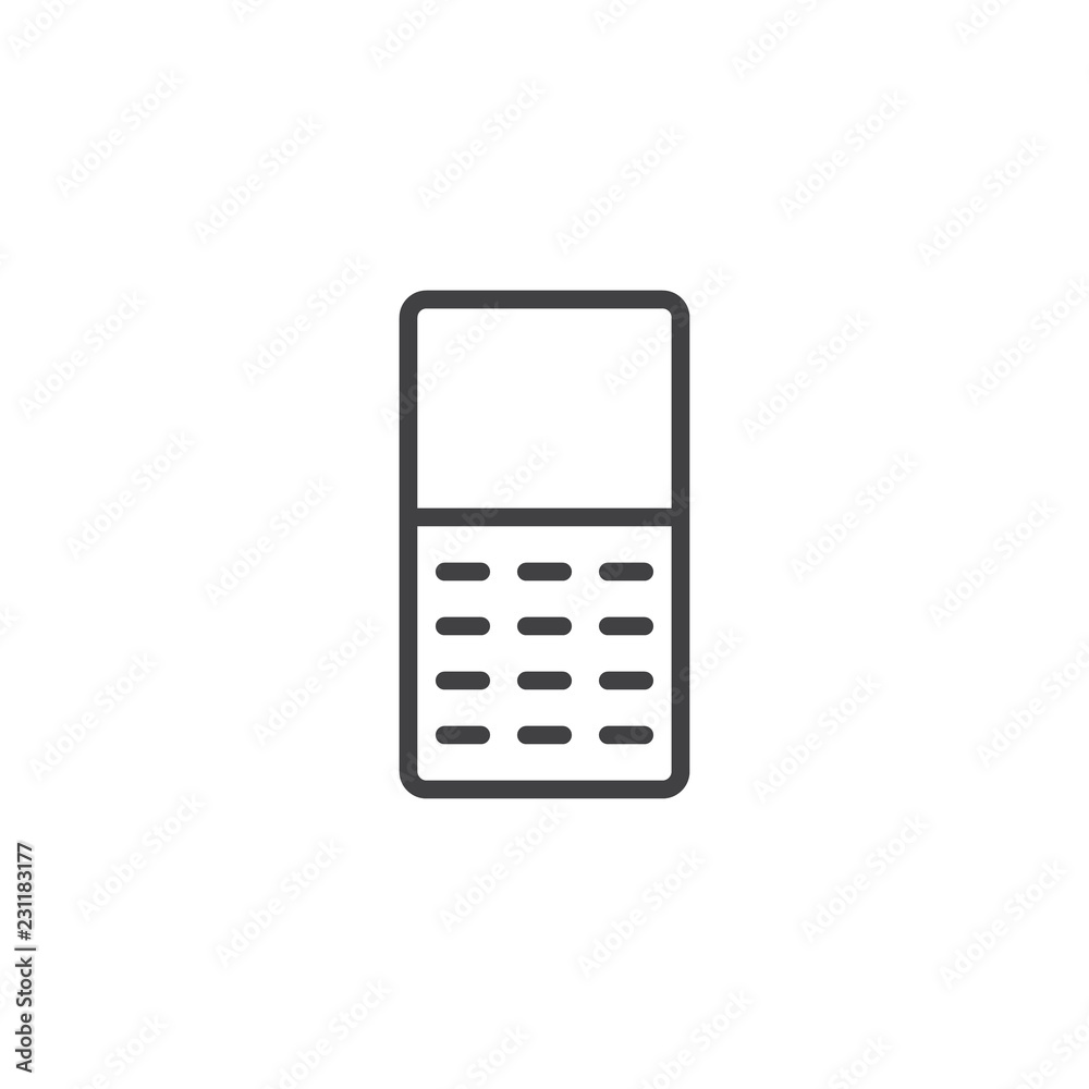 Phone with buttons outline icon. linear style sign for mobile concept and web design. Cellphone simple line vector icon. Symbol, logo illustration. Pixel perfect vector graphics Phone with buttons outline icon. linear style sign for mobile concept and web design. Cellphone simple line vector icon. Symbol, logo illustration. Pixel perfect vector graphics