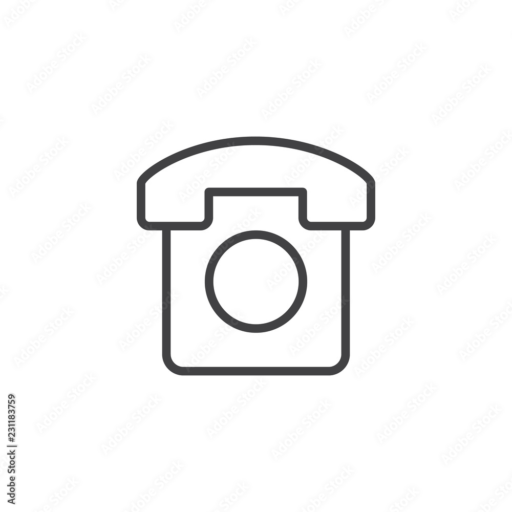Old telephone outline icon. linear style sign for mobile concept and web design. Classic retro phone simple line vector icon. Symbol, logo illustration. Pixel perfect vector graphics Old telephone outline icon. linear style sign for mobile concept and web design. Classic retro phone simple line vector icon. Symbol, logo illustration. Pixel perfect vector graphics