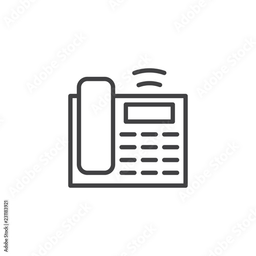 Office phone call outline icon. linear style sign for mobile concept and web design. Ringing telephone simple line vector icon. Symbol, logo illustration. Pixel perfect vector graphics