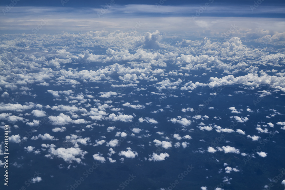 Fototapeta premium aerial view cloudscape blue sky