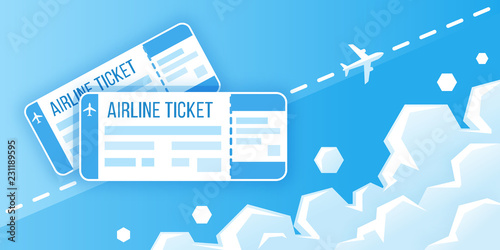 Airline boarding pass tickets. Concept of travel, journey or business. Vector illustration