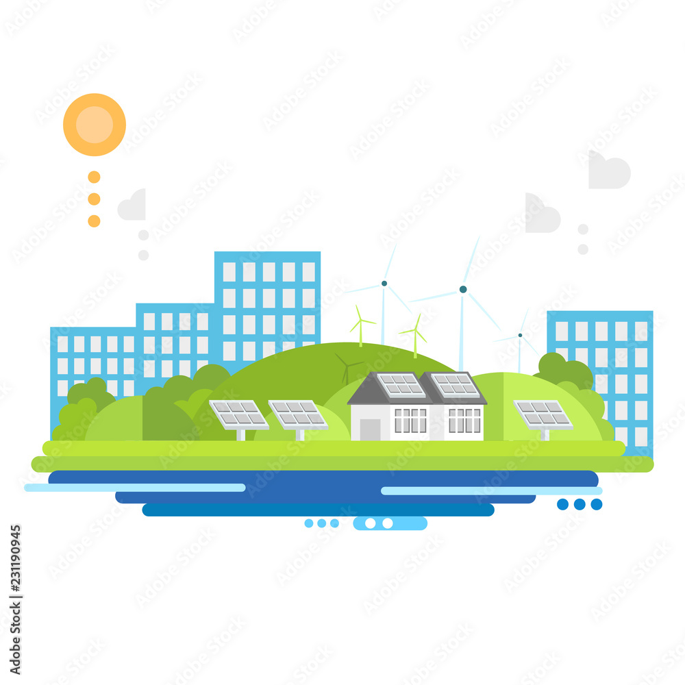 Flat design concepts for ecology. Vector illustration. Flat design concepts for ecology. Vector illustration.