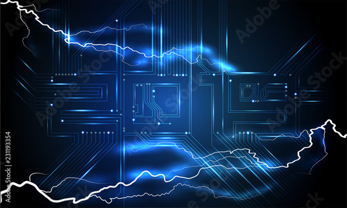 Fototapeta Nowoczesny futurystyczny szablon dla 2019 / Technology Microprocessor / Futuristic vector illustration background / Circuit Board 2019