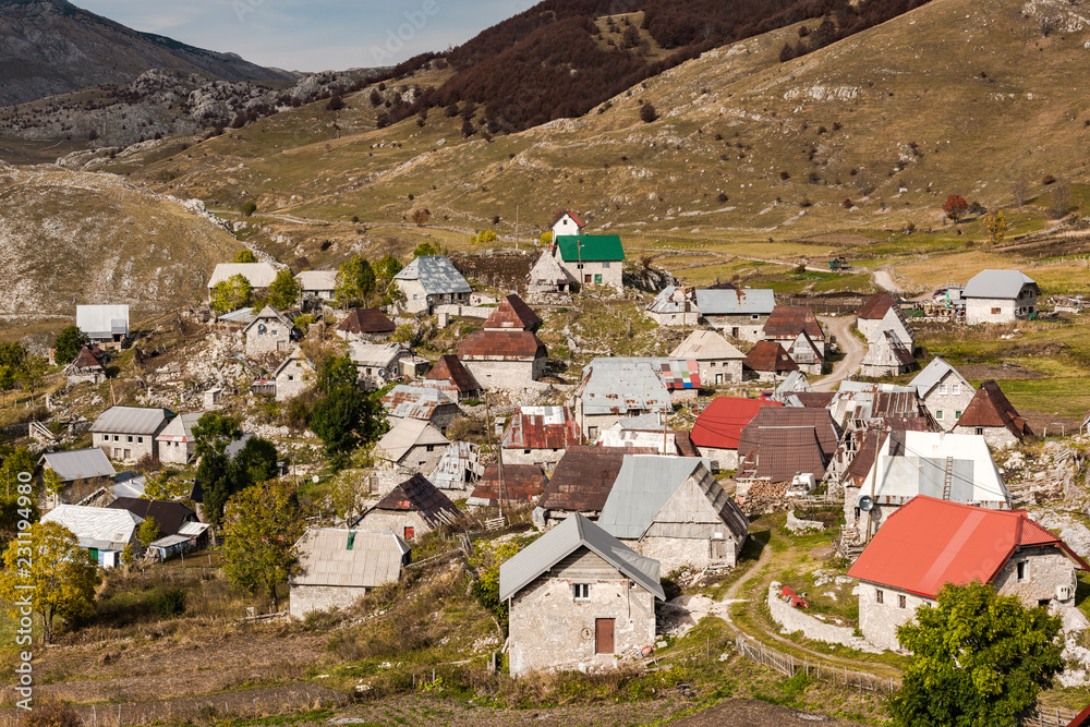 Fototapeta premium Lukomir, undiscovered and unspoiled last Bosnia village