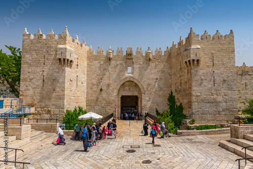 Damascus Gate in the old city, Jerusalem, Israel.