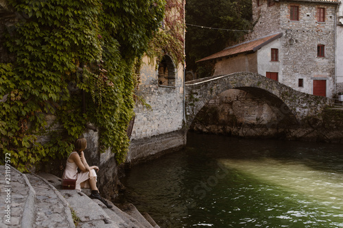 woman in nesso italy photo