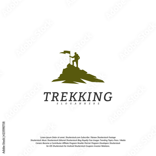 Climber vector logo template. Outdoor activity symbol logo
