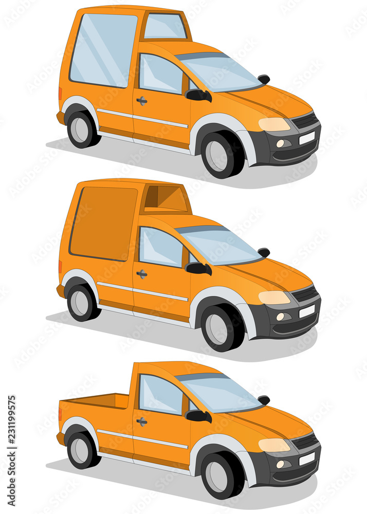 Set of cars. Isolated on white background. Vector illustration.