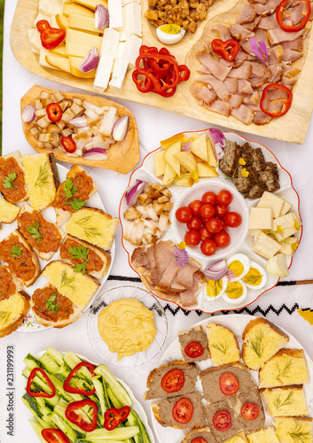 Romanian food homemade table