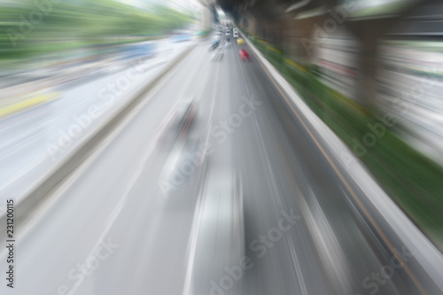 traffic in urban city. car on road. speed motion blur © 88studio