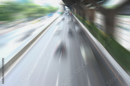 traffic in urban city. car on road. speed motion blur © 88studio