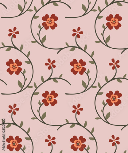 Seamless floral pattren with flower in vector.