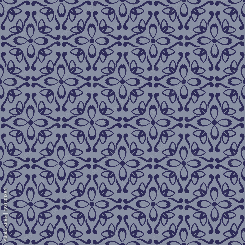 Abstract floral geometric pattern design print.