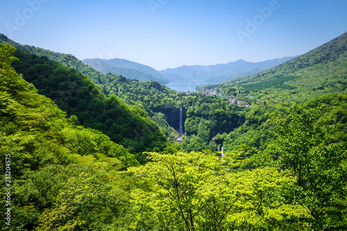 Kegon falls and Chuzenji lake, Nikko, Japan