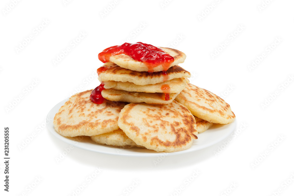 Stack of pancakes. Isolated at white background. Stack of pancakes. Isolated at white background.