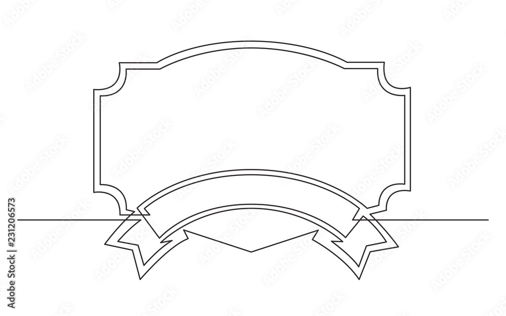 continuous line drawing of ribbon geometrical frame design continuous line drawing of ribbon geometrical frame design
