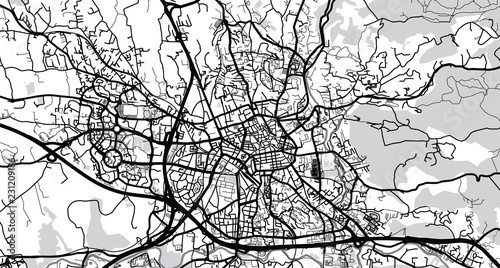 Urban vector city map of Aix en Provence, France