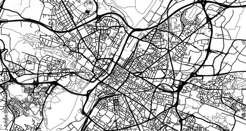 Urban vector city map of Angers, France