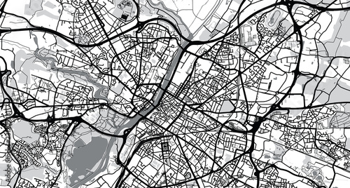 Urban vector city map of Angers, France