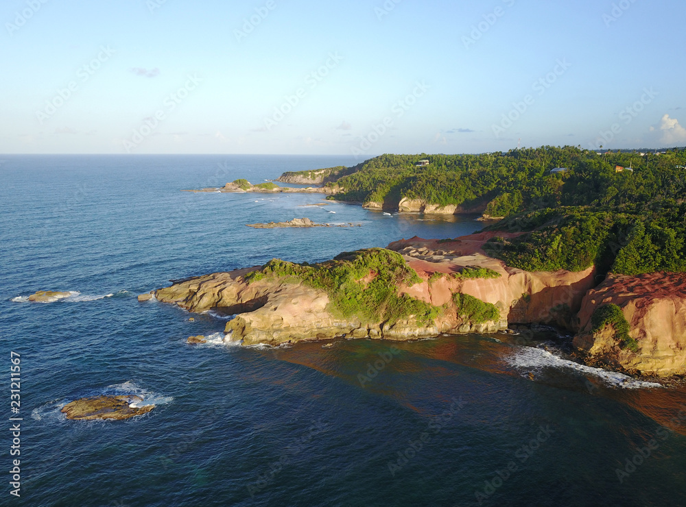 Red Rock at sunset, Calibishie,  Dominica