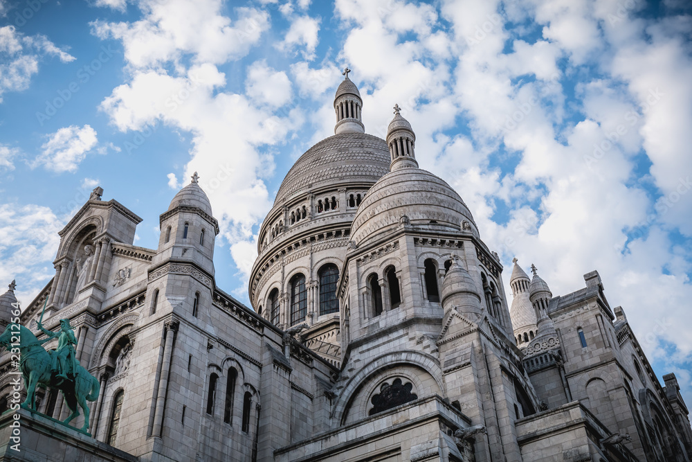 architectural detail of the Basilica of the Sacred Heart of Paris