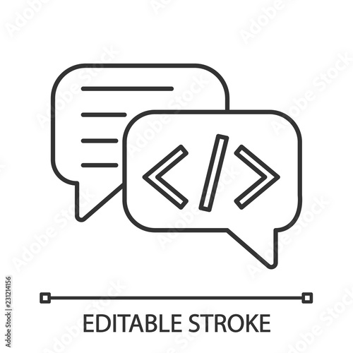 Chatbot coding linear icon