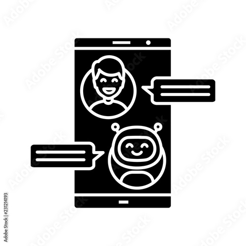 Support chatbot glyph icon