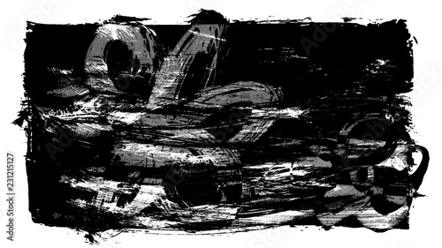 Brush stroke and texture. Smear brush on a white background.