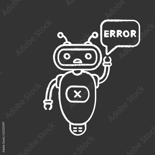 Error chatbot chalk icon