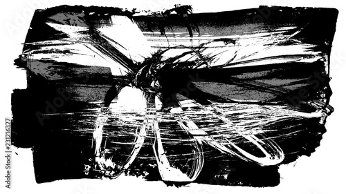 Brush stroke and texture. Smear brush on a white background.