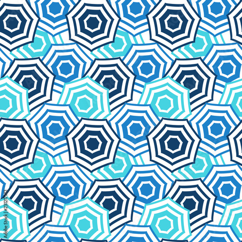 Vector colorful geometric pattern with striped umbrellas