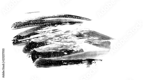 Brush stroke and texture. Smear brush on a white background.
