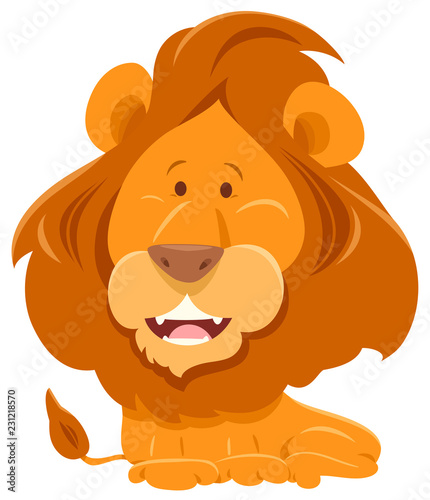 Fototapeta Naklejka Na Ścianę i Meble -  lion cartoon funny animal character