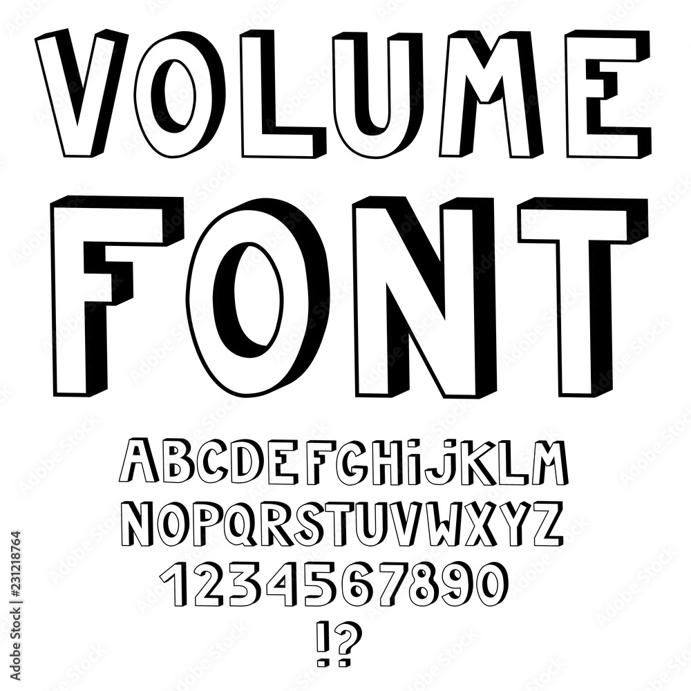 Simple black alphabet with 3d effect. Simple black alphabet with 3d effect.