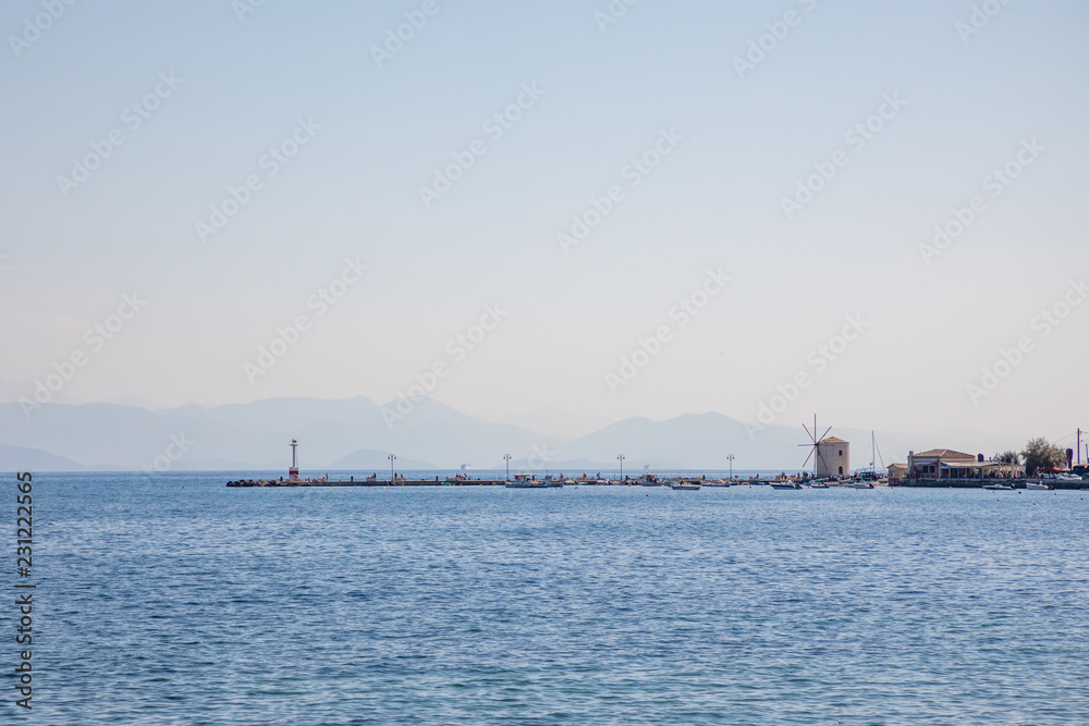 Port of Kerkira, capitol of Corfu in Greece
