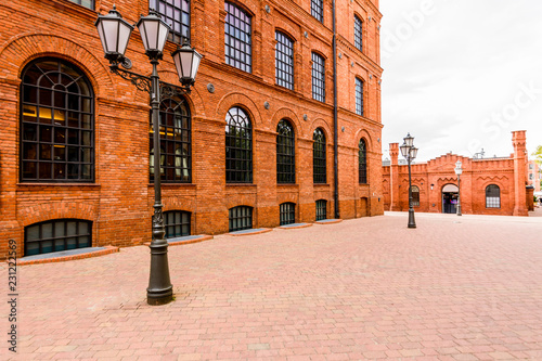 Wall Building with Red Brick in Lodz Manufaktura 