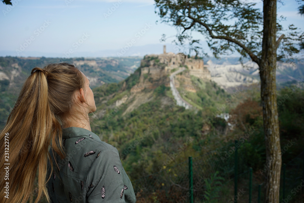 Civita di Bagnoregio city on a cliff in Italy