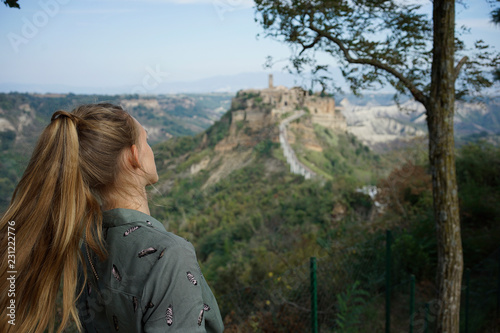 Civita di Bagnoregio city on a cliff in Italy