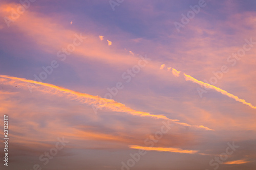 clouds pink  blue sky sunrice background © sea and sun