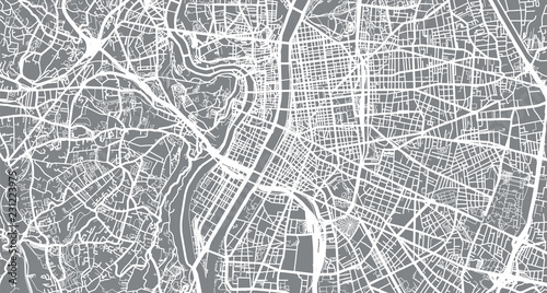 Urban vector city map of Lyon  France