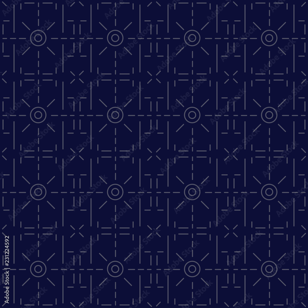 Blue seamless pattern with lines, vector illustration