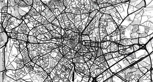 Obraz na plátně Urban vector city map of Montpellier, France