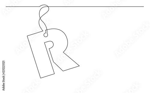 continuous line drawing of alphabet letter label design